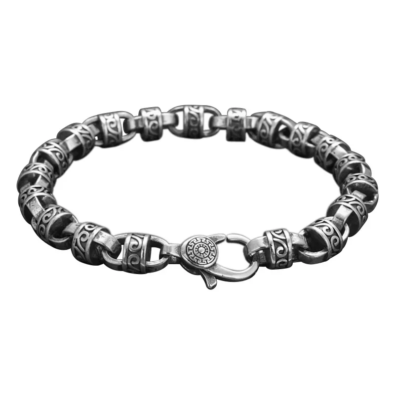 S925 Silver Bracelet Seiko Eternal Vine European and American Men's and Women's Fashion Retro Hip Hop Design Luxurious Jewelry