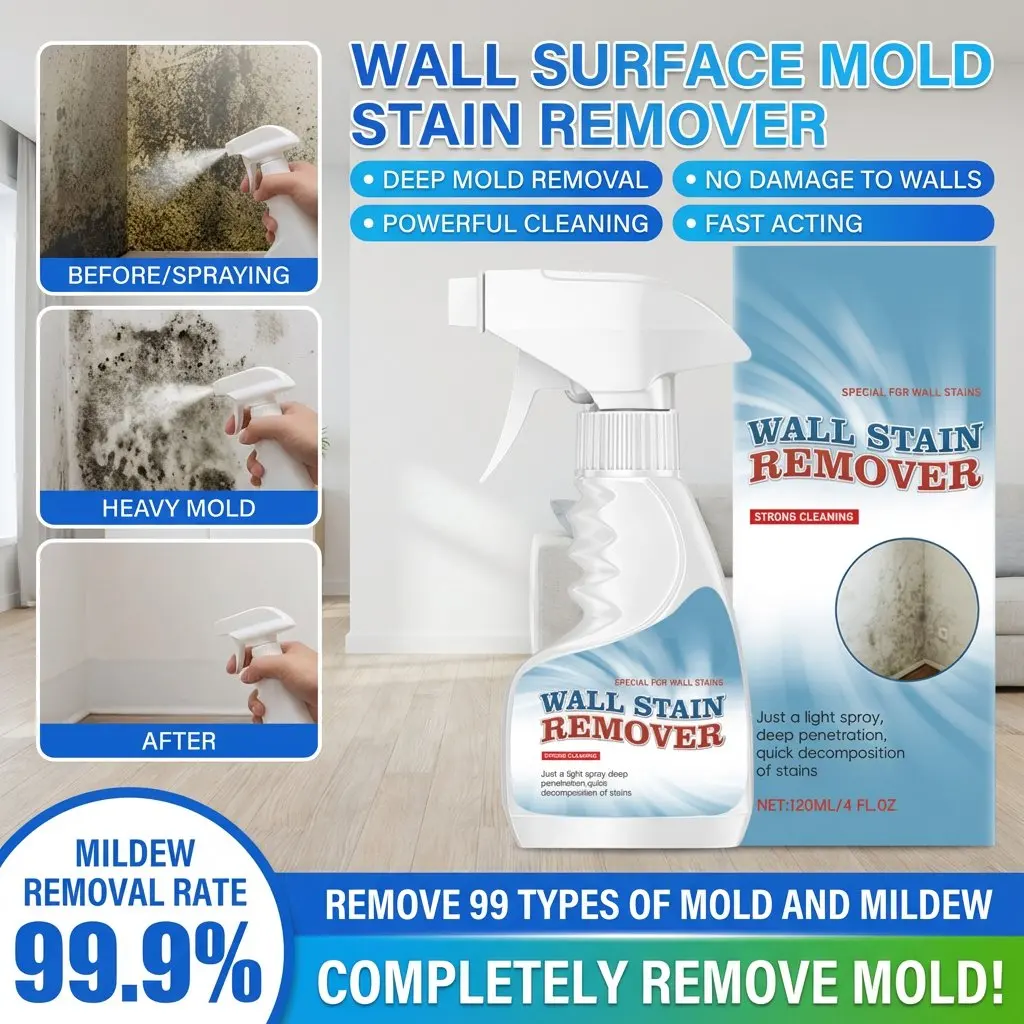 Household Mold Removal Spray Water Stain and Mold Remover for Walls, Bathrooms and Other Surfaces Cleaner No Damage The Walls