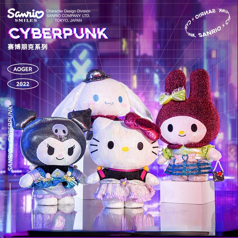 

Sanrio Trendy Toy My Melody Kuromi Plush Toy Cyberpunk Doll Kawaii Anime Girl Gift Hello Kitty