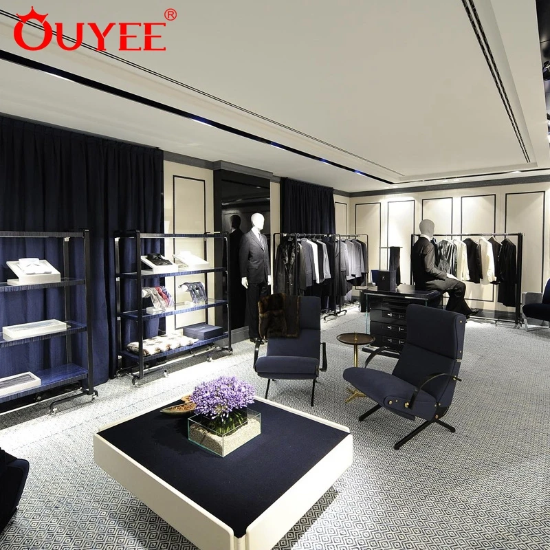 Customized-Simple Design Retail Store Decoration Furniture Garment Menswear Shop Interior Design