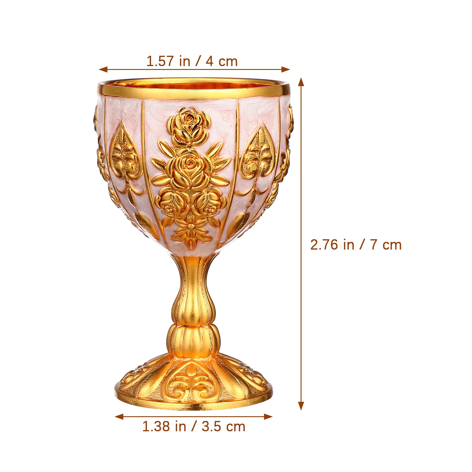 European High-end Glass Decorative Cup Retro Style Glasses Delicate Wedding Zinc Alloy
