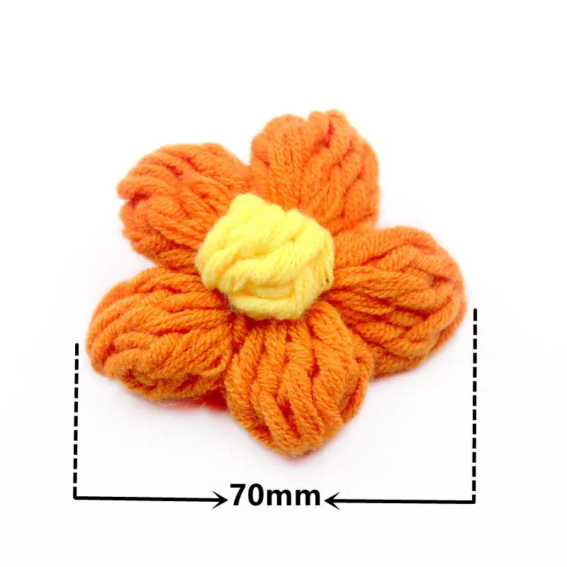 70MM Cotton Knitting Flowers For Hat Shoes Clothing Decoration Scrapbooking Plum Bossom DIY Handmade Hairpin Crafts Material