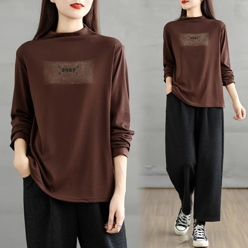 قاعدة مخملية طويلة متعددة الاستخدامات من Sve على الوجهين irt f ملابس داخلية بياقة عالية تي شيرت كاجوال بحامل مناسب بخصر عالٍ