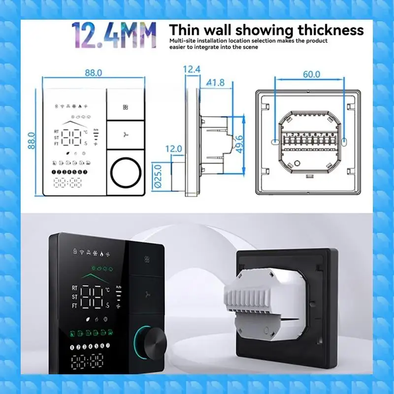 ETRT Tuya Smart Thermostats For Air Conditioner With WIFI Remote Control Smart Knob Thermostat LED Temperature Control Switch C