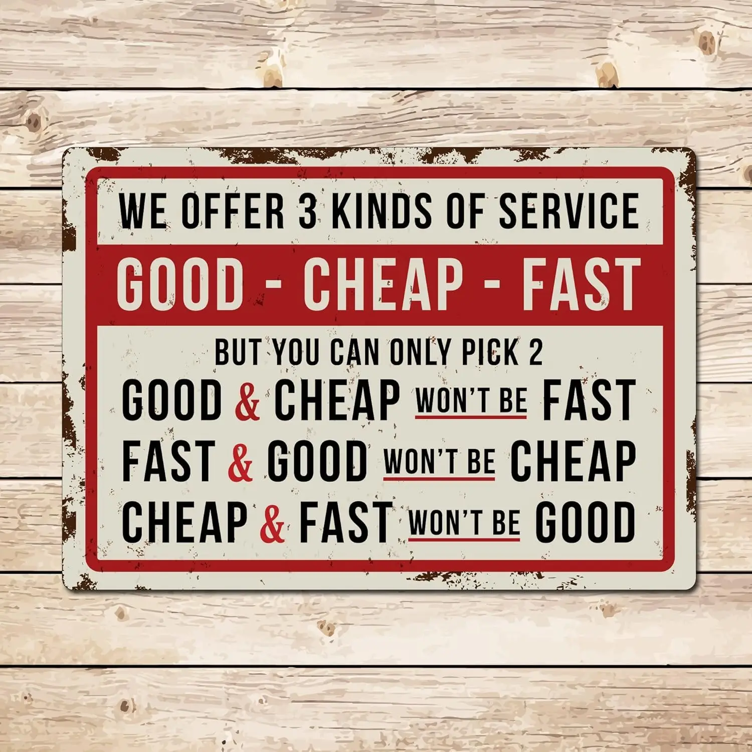 Good Cheap Fast Funny Sign Man Cave Garage Shop Gift For Dad Funny Vintage Metal Sign Poster es