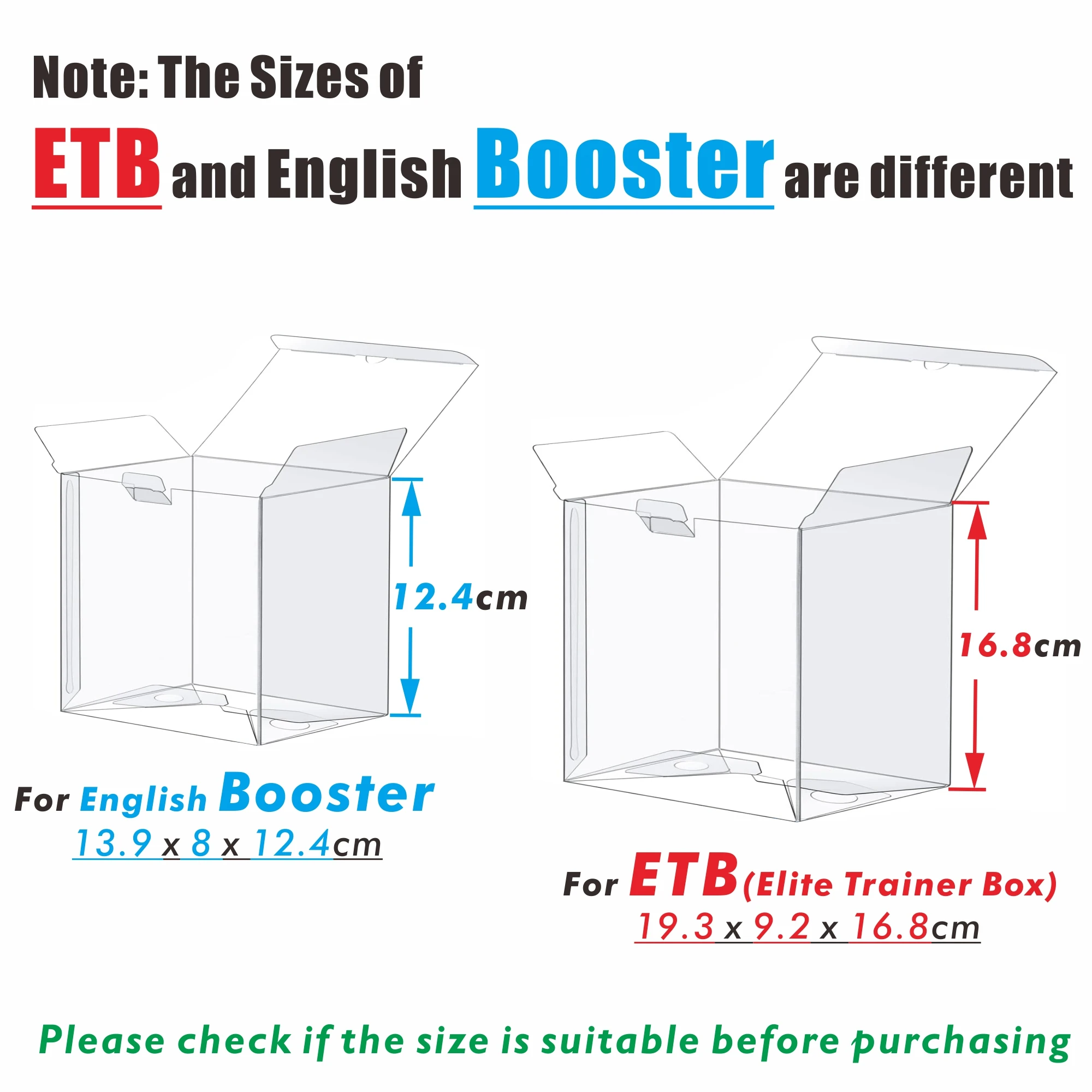 5PCS / 10PCS Clear PET Plastic Case For PKMN ETB / Booster Box Trainer Box Elite Trainer Display Case Box