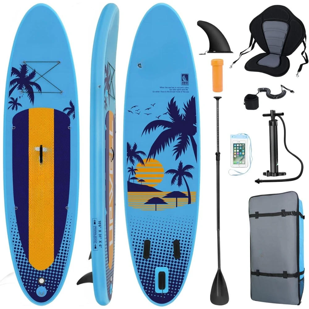 

11'/10'6" Inflatable Stand Up Paddle Board with SUP Accessories, Non-Slip Comfort Deck for Youth & Adults