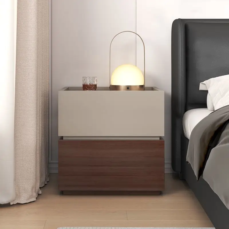 Bedroom bedside table Small apartment Home bedside small cabinet Storage cabinet E0 grade solid wood multi-layer home