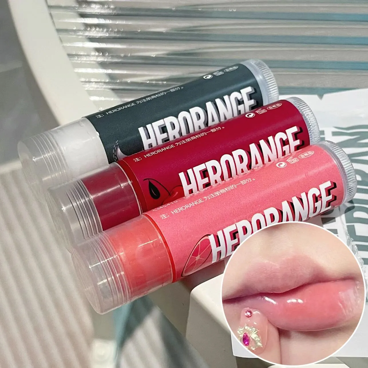 Herorangehr218 Lippenbalsem Hydraterende Anti-Lippenbalsem Gemakkelijk Te Dragen Anti-Crack Lippenstift Kleur Lipgloss Make-Up Lipverzorging Cosmetica