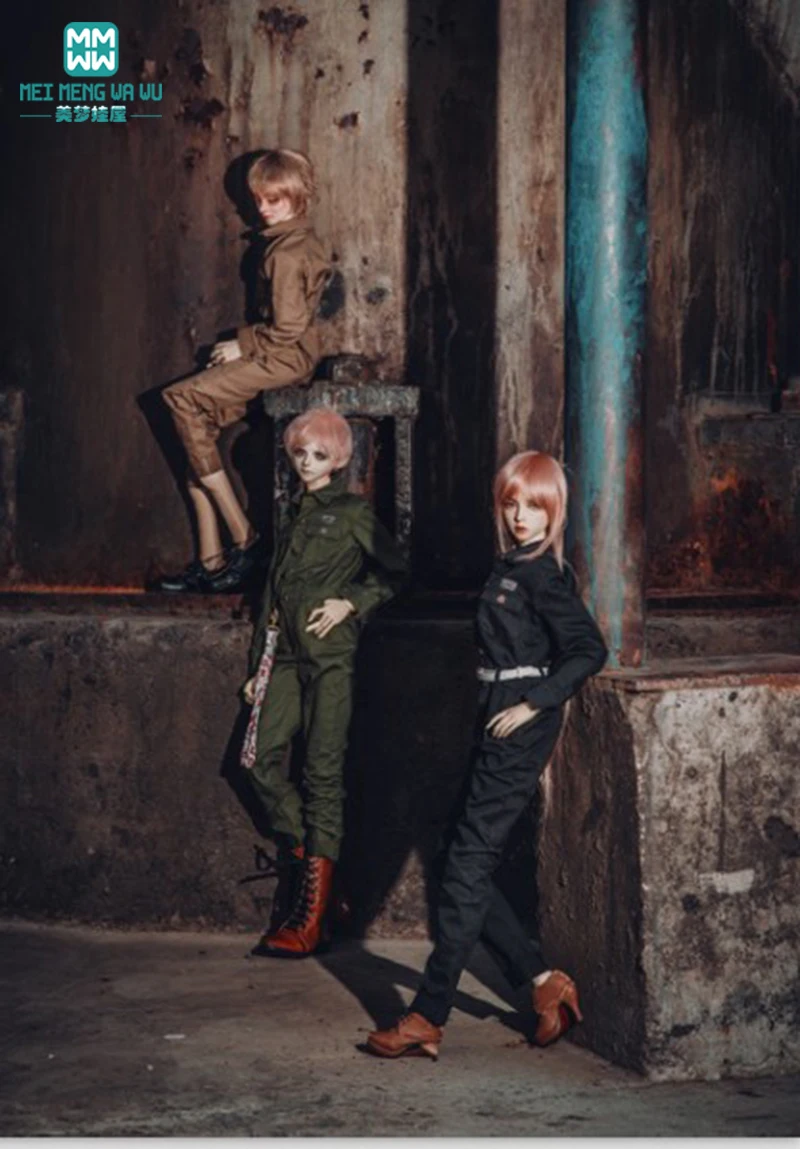 Fits 60cm BJD doll clothes Girl Boys 1/3 BJD Fashionable and handsome one-piece tooling uniform