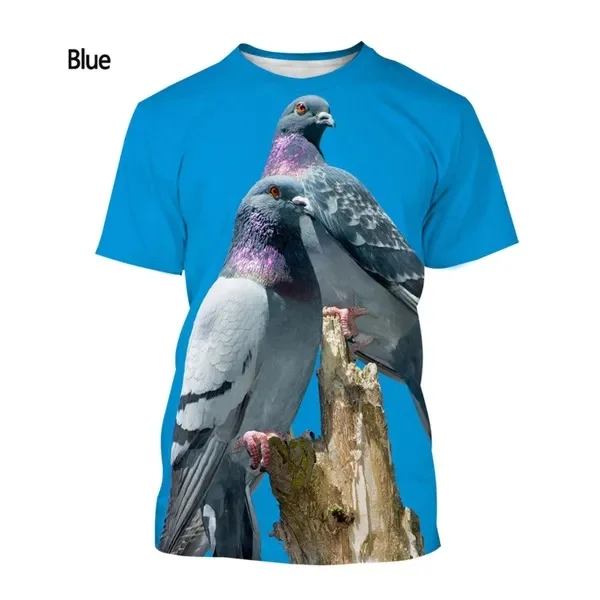 New Fashion Pigeon Animal Bird 3D Printing T Shirt Men\'s And Women\'s Summer Casual Short-sleeved Harajuku Style Street T-shirt