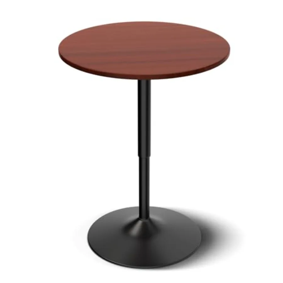 

23.5 Inch Round Pub Table Adjustable Height 27.5"- 36" 360° Swivel Bar Height High Top for Dining Room Kitchen Patio or Bar Met