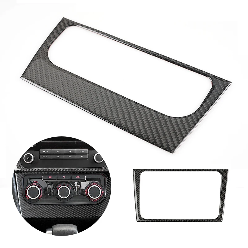 For VW Golf 6 MK6 2010 2011 2012 2013 Car Interior Center Console CD Panel Volume Switch Cover Sticker Carbon Fiber Decorative