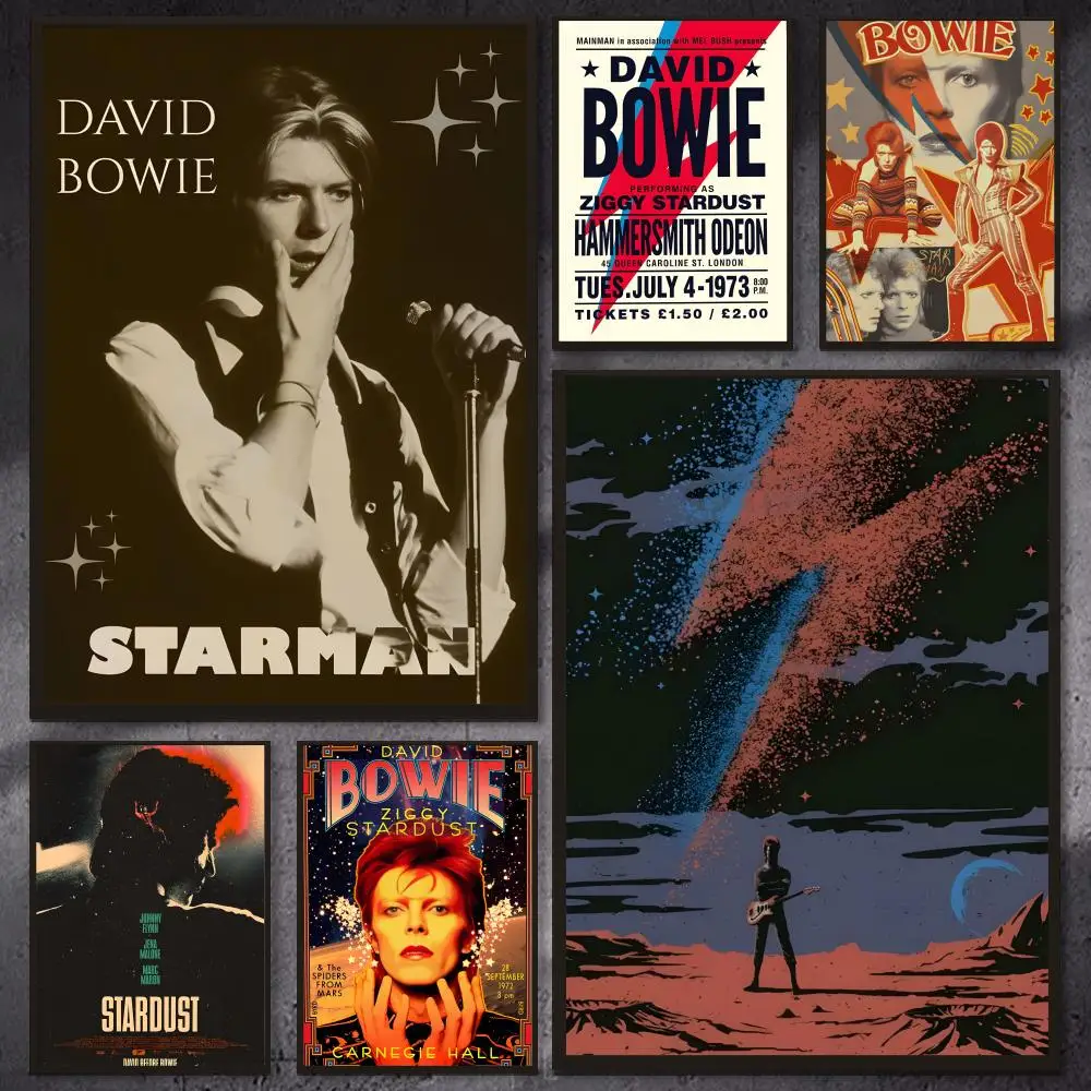 Classic Singer David Bowie Rock Poster Versatile HD Waterproof Wall Art Self-Adhesive Decor For Any Space Ideal Gift