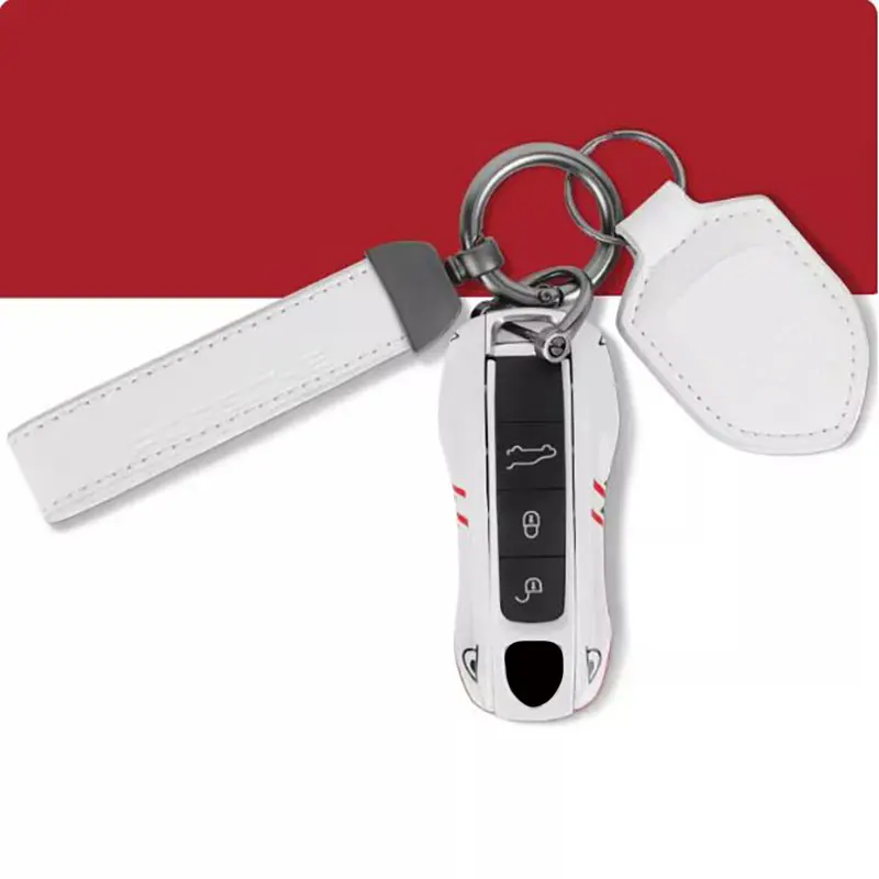 

Luxury Plastics White Shark Design Car Key Case Cover Suitable for Panamera Cayenne Macan Boxster Cayman Taycan
