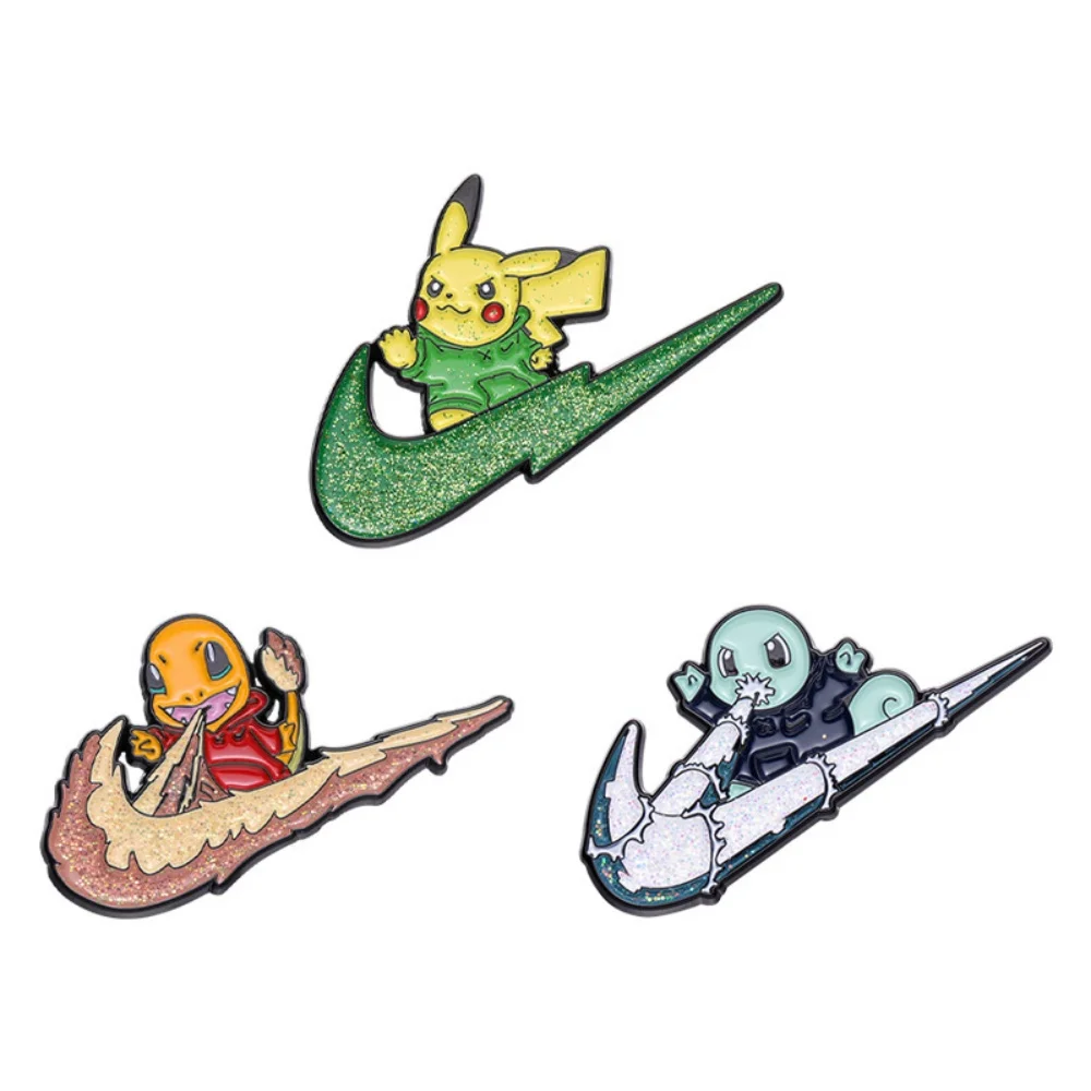 3Pcs/Set Cartoon Anime Enamel Brooch Set Cute Animal Metal Lapel Pins Funny Cosplay Jewelry Accessories Gift for Friends image 4