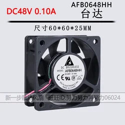 AFB0648HH 6CM 60MM 60*60*25MM 6*6*2.5CM 6025 48V 0.12A three-wire speed Server Inverter Cooling fan