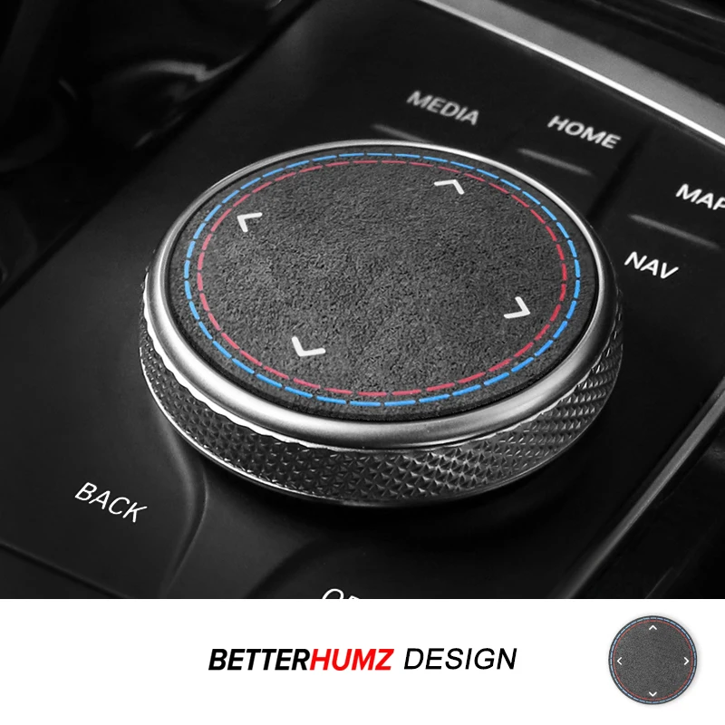 Para BMW F30 F20 G20 F10 F31 F32 F34 F36 Series 1 2 7 X3 X4 X5 X6 i3 iX3 Z4 hecho de Alcantara pegatinas embellecedoras de perilla Multimedia para coche