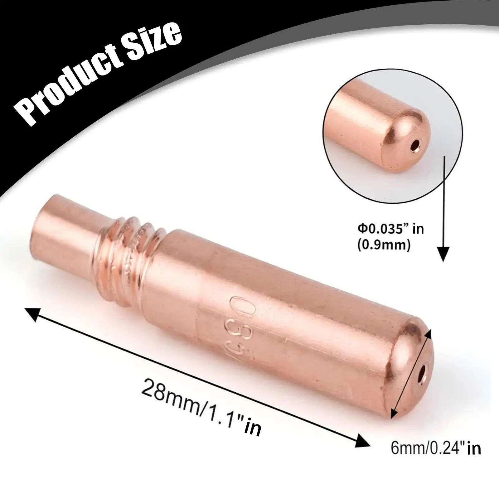 20 sztuk końcówek spawalniczych MIG, części zamienne, odporne na zużycie, miedziane akcesoria spawalnicze, zestaw 0,035 cala do D-m250
