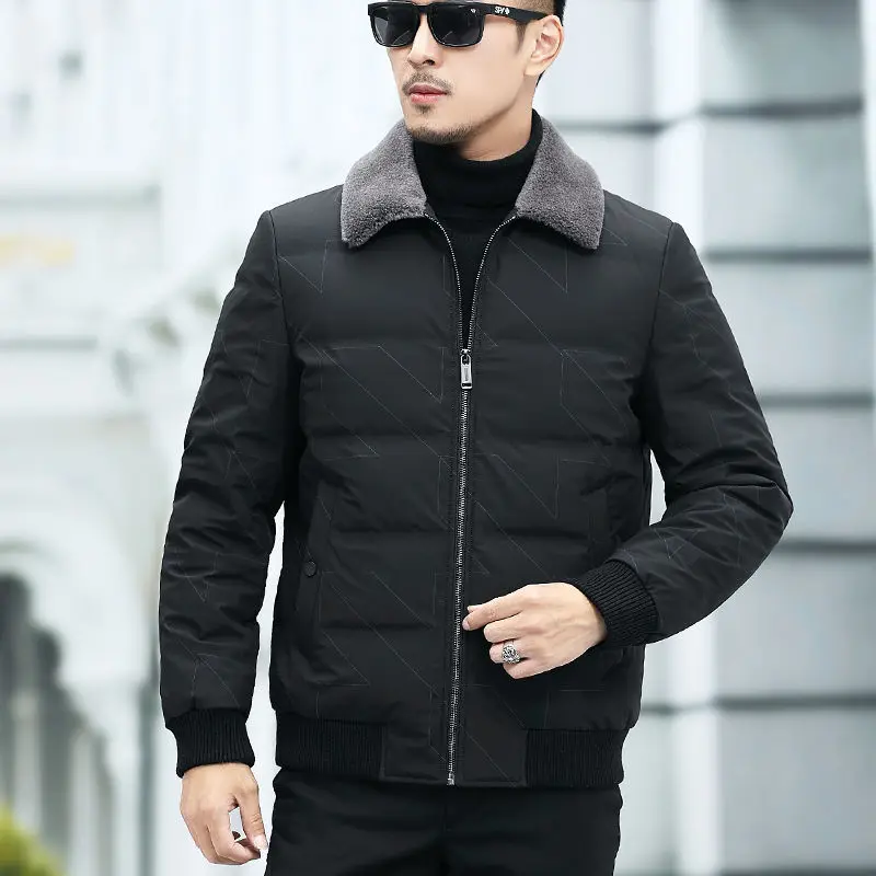 High End Luxe Winte Merk Designer Casual Fashion Duck Down Jassen Mannen Met Bont Jas Windjack Puffer Kleding Mannen C47