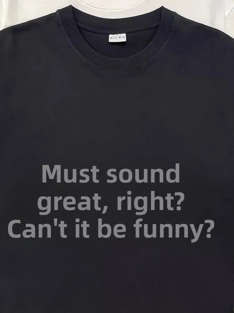 Loose Fit Pure Cotton Short Sleeve T-Shirt Music Practice Fun Creative Text Print Breathable Casual Wear for Men And Women