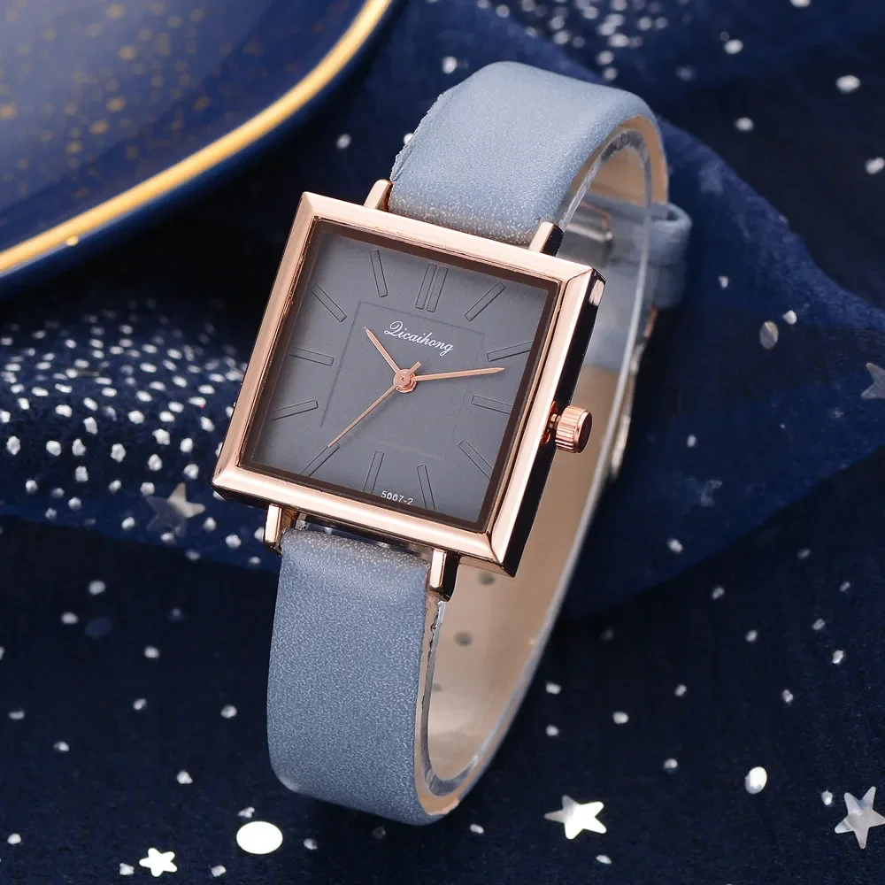 Reloj de cuarzo cuadrado con esfera grande para mujer, reloj de pulsera con carcasa de aleación informal Simple, regalo elegante a la moda