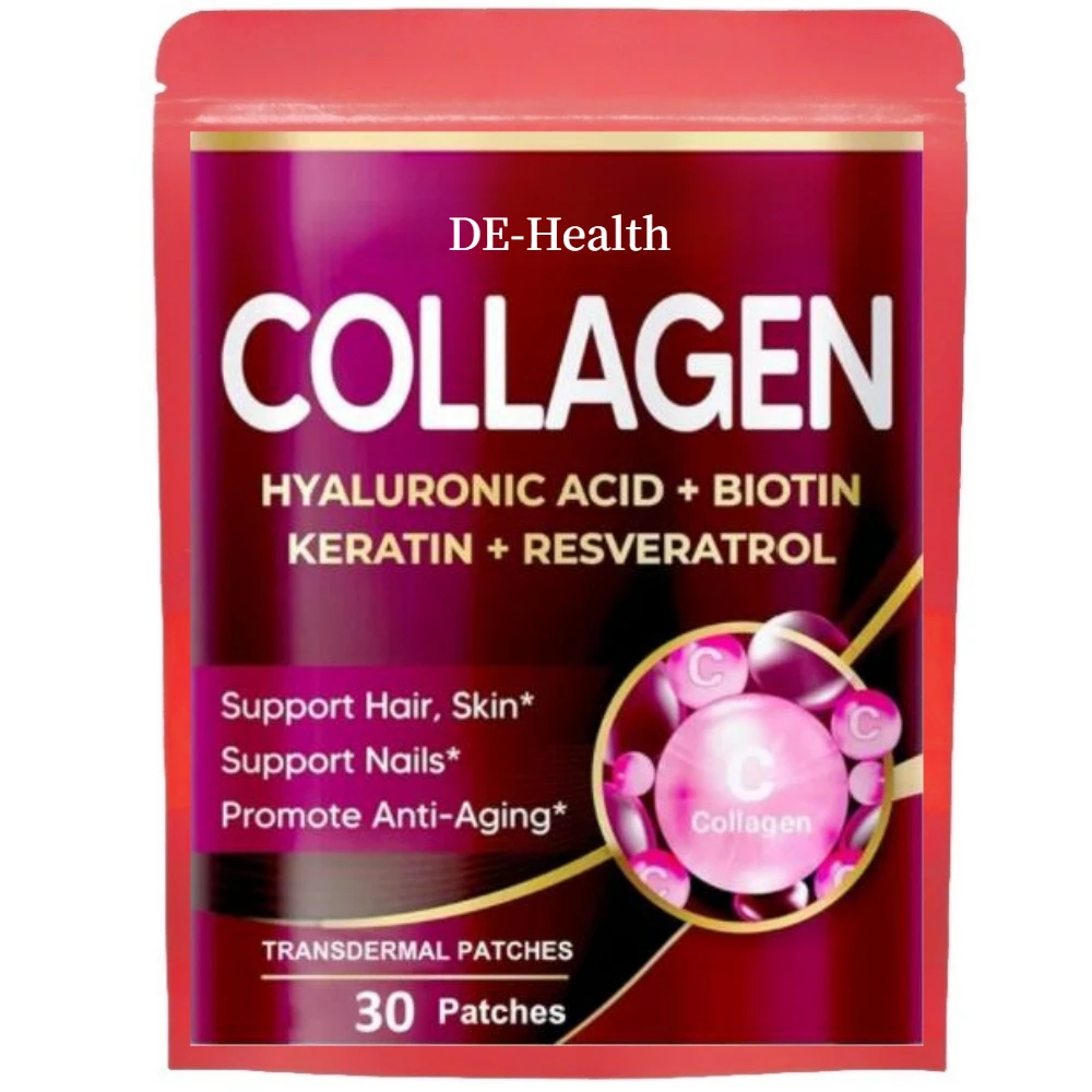 Marine Collagen Transdermal Patches with Biotin, Resveratrol Hair Skin, Skin Anti Ageing 30 Patches