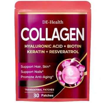 Marine Collageen Transdermale Patches met Biotine, Resveratrol Haarhuid, Huid Anti-aging 30-patches