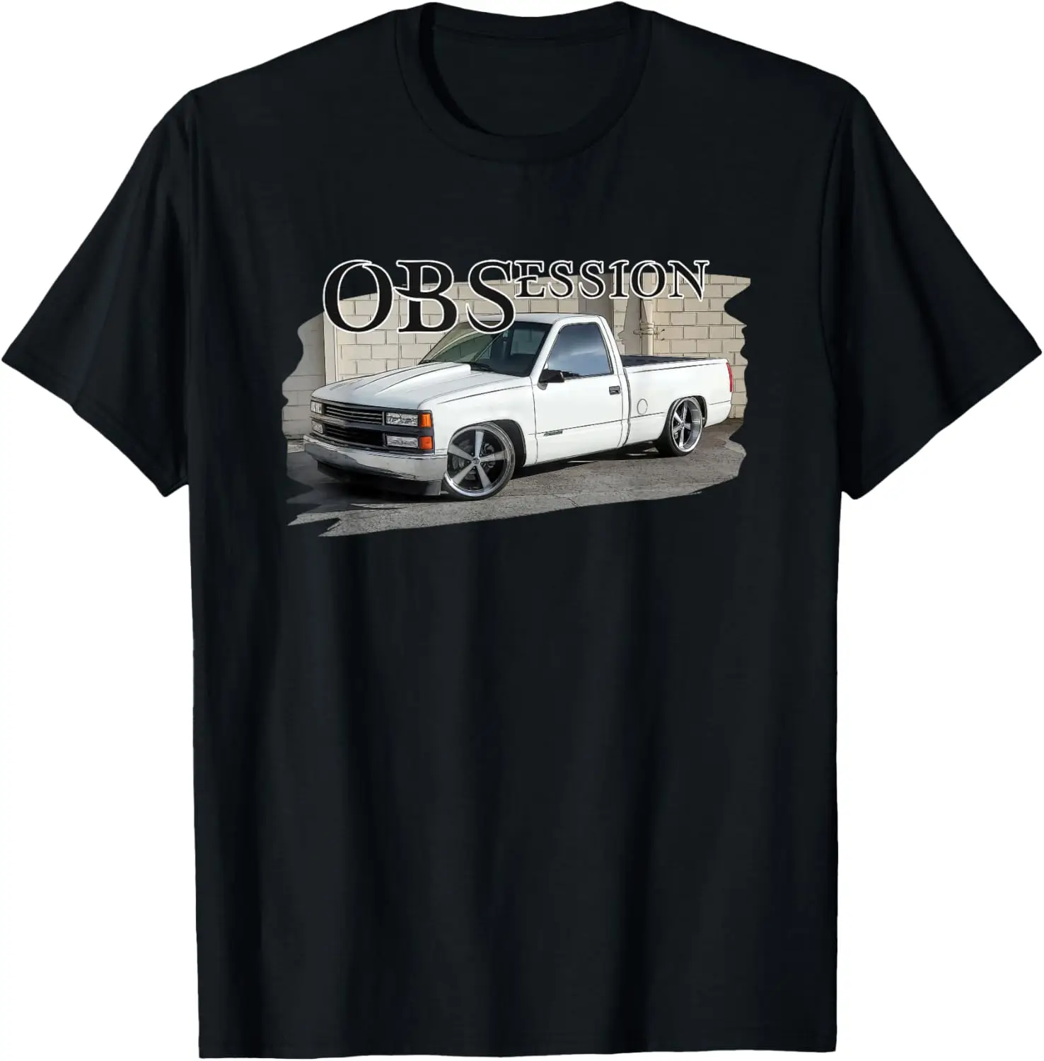 Lowered 90S Single Cab 1500 OBS Truck T-Shirt 100% Cotton Trendy Y2K Short-Sleeve Tee-Soft, Quick-Drying, Moisture-Wicking;