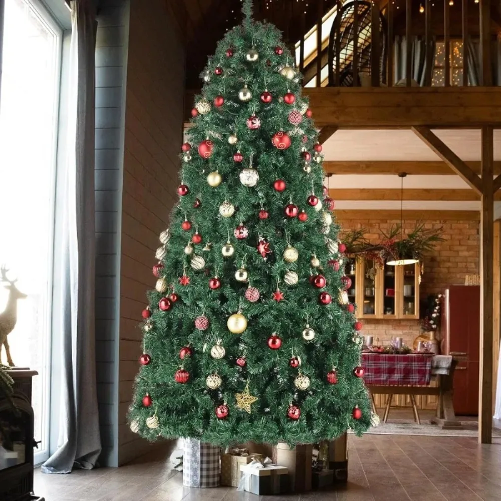 12ft Green Artificial Christmas Tree, Classic Spruce Tree with Sturdy Metal Stand for Home, Office, Party Festival Hol