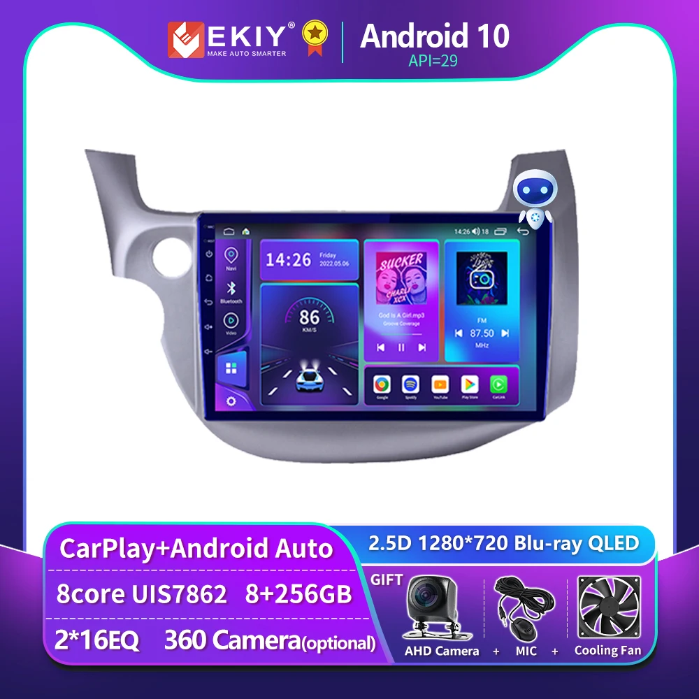 

EKIY T900 Car Radio For HONDA FIT JAZZ 2007 - 2013 Multimedia Video Player Navigation GPS Android Auto CarPlay BT No 2 Din DVD