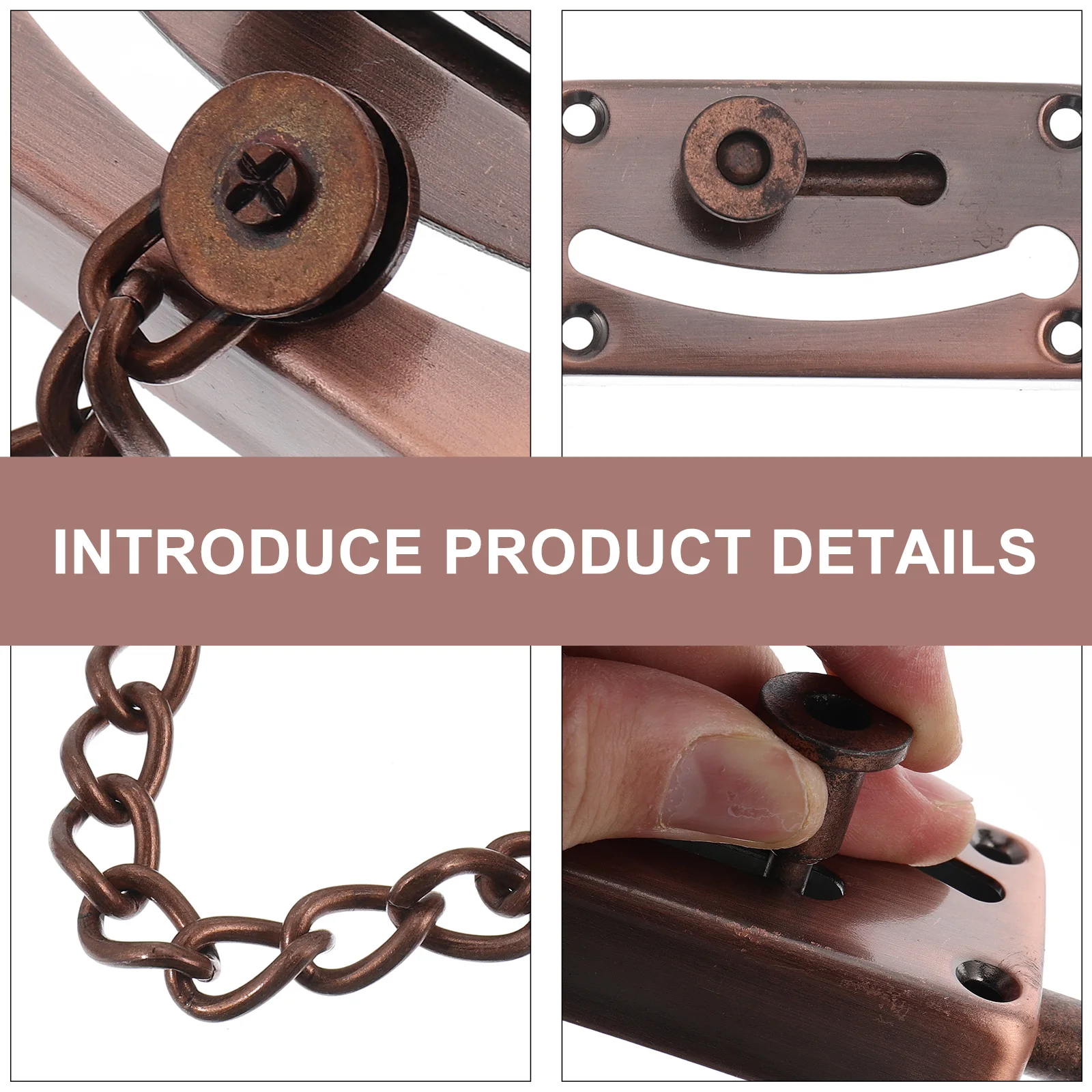 

Deadbolt Lock Ventilation Door Chain Guard Internal Apartment Security for Hotel Iron Anti-theft