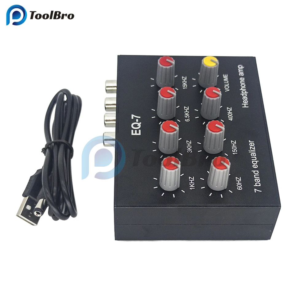 Imagem -06 - Audio Eq7 Audio Signal Preamplifier Band Equalizer Ajustar High School Bass Sound Phone Computer Headphone Amplifier