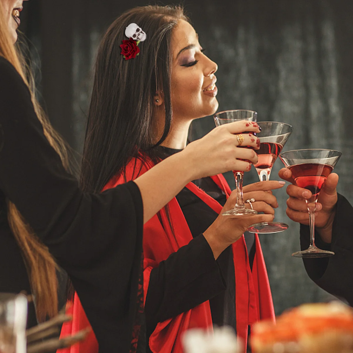 

2pcs Rose Hair Combs Halloween Party Headwear Women Clip Comb Decor Stylish Elegant Unique Comfortable