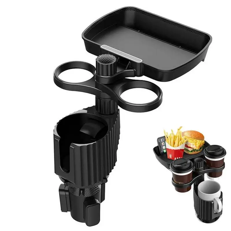 

Car Cup Holder Tray with Swivel Base 360 Degree Adjustable Car Cup Holder Food Tray Organized Drink Holder for Car Accesssories