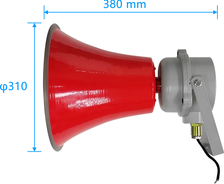 Outdoor alarm loudspeakers for hazardous areas and emergency warning systems