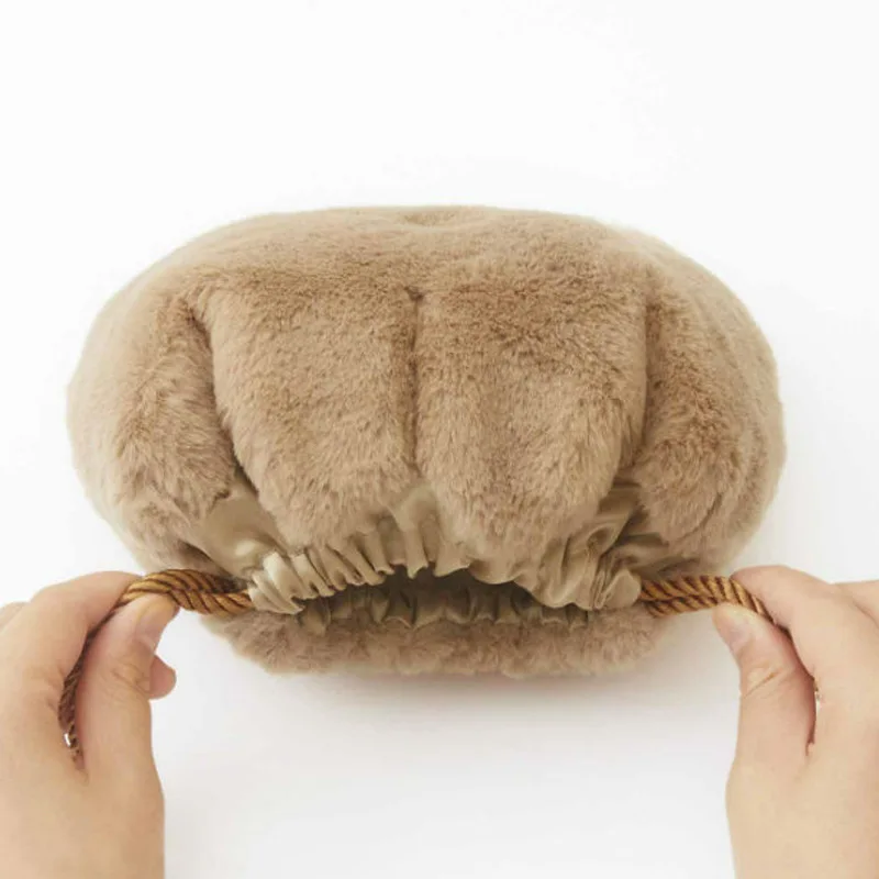 Plush Bear Cat Paw Wallet Girls Drawstring Portable Makeup Bag Cosmetic Lovely Children Soft Plush Coin Purse Small Storage Bag