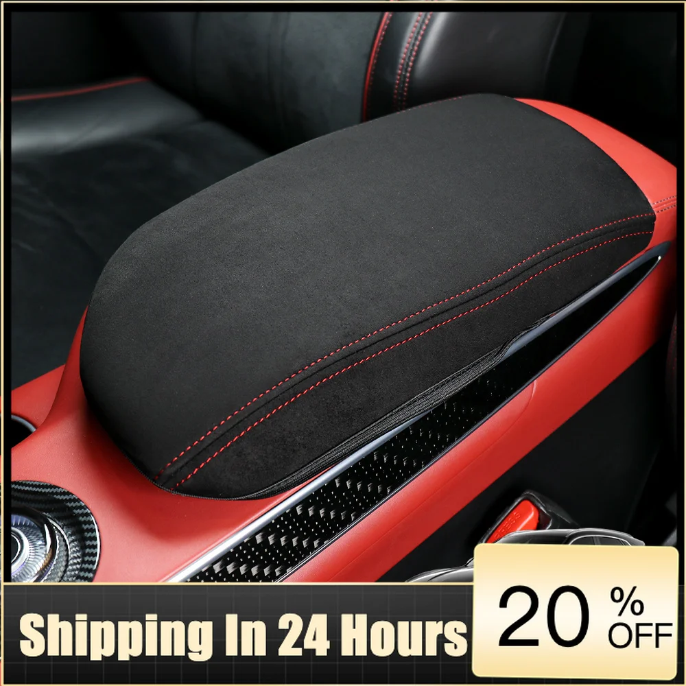 Anti-Slip ﻿Black Flocking Cloth Central Console Protection Pad Armrest Cover For Genesis GV70 2022-2025 Accessories LHD