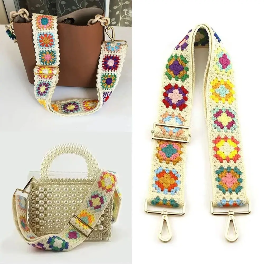 

Replacement Ethnic Crossbody Bag Strap Bohemia Embroidery Shoulder Bag Belts Adjustable Purse Strap