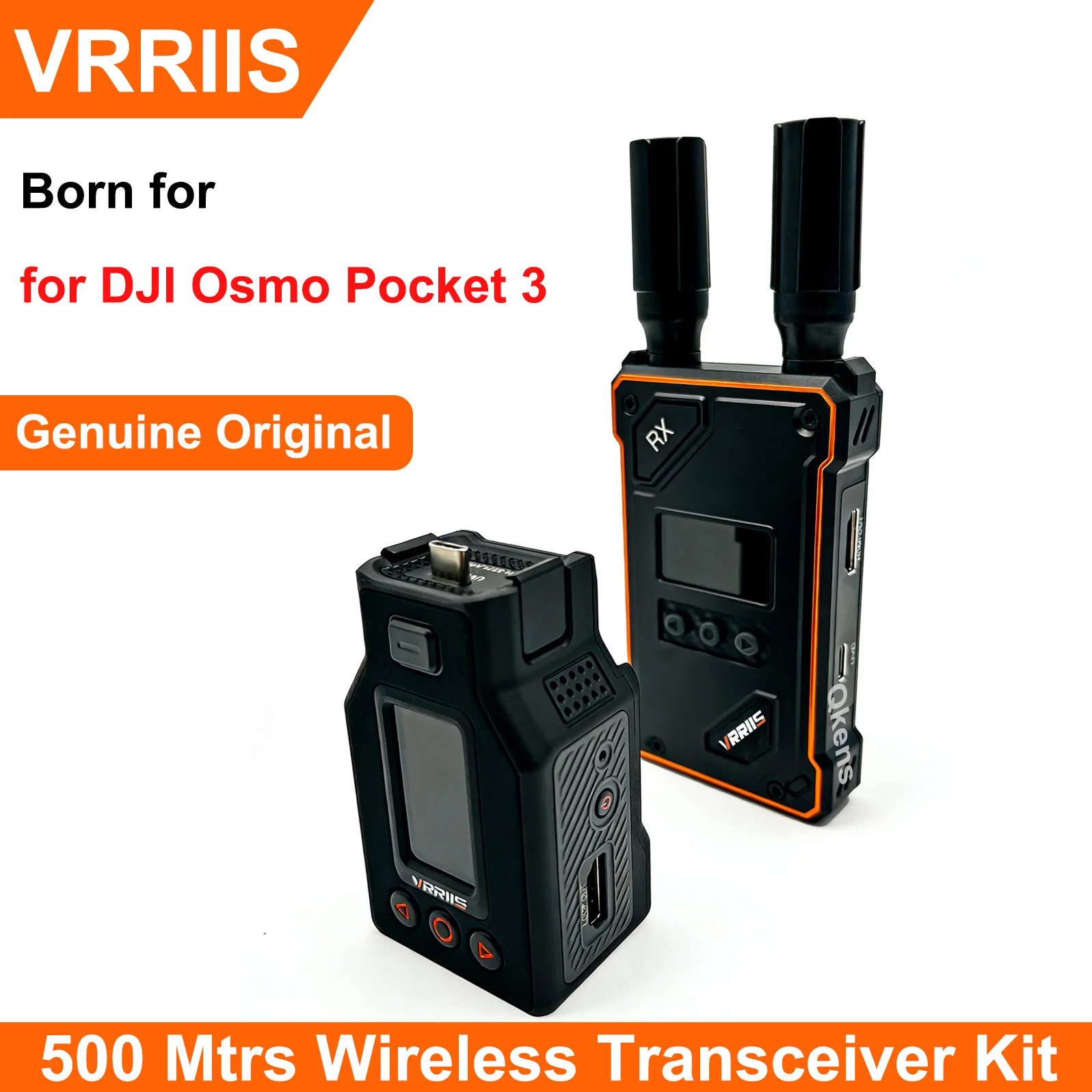 VRRIIS Wireless HDMI Extender Video Transmitter Receiver for DJI Pocket 3 4 Camera Live Streaming UVC Record 500m Transmission