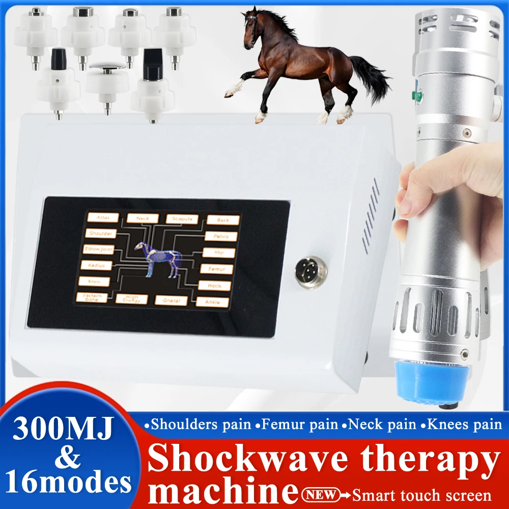 

Animals Physiotherapy Shock Wave Machine Relieves Knee Ankle Pain Treats Tendon Injury Professional 300MJ Shockwave Massager New