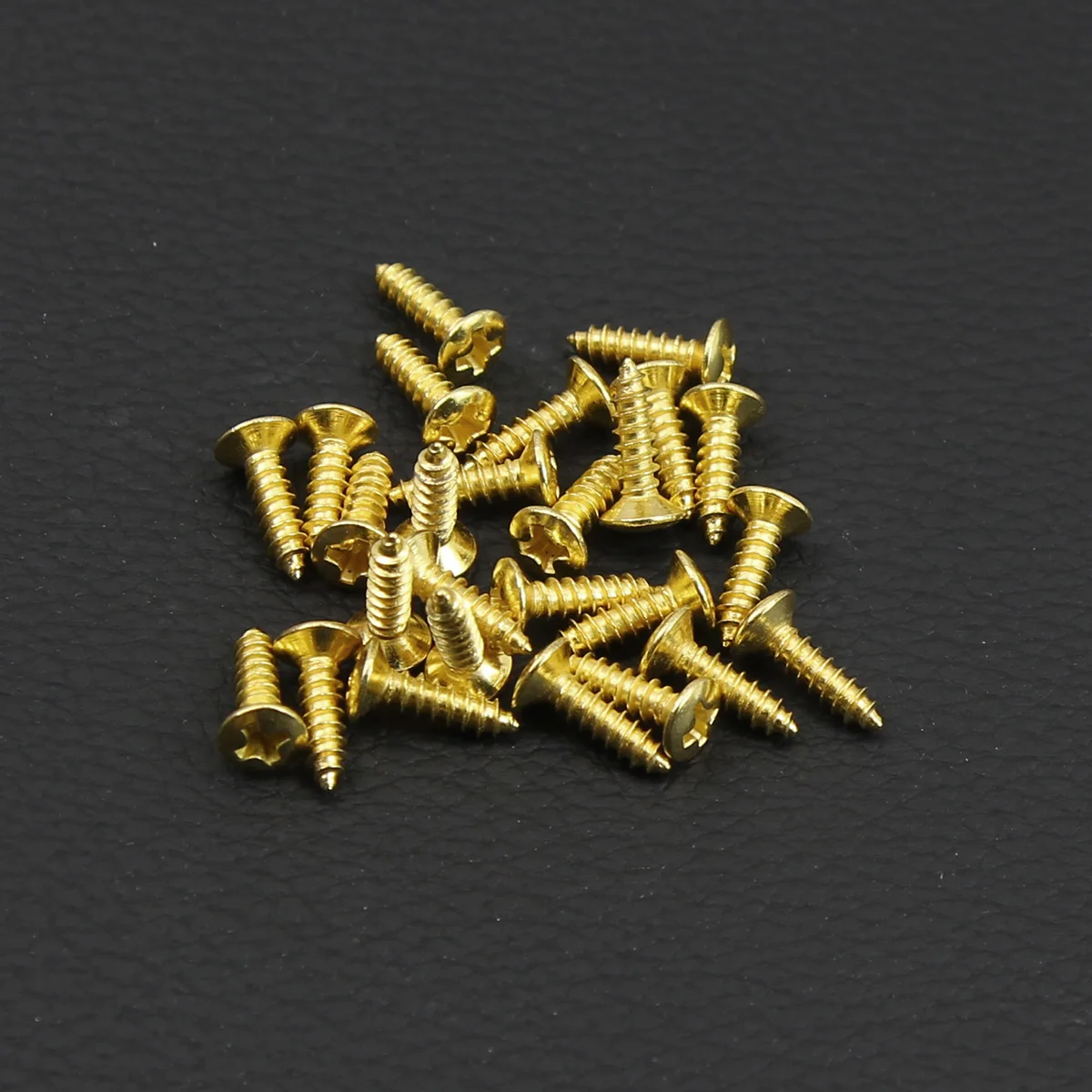 FLEOR 25PCS Guitar Pickguard Mounting Screws for Electric Bass Parts, Chrome/Black/Gold Choose