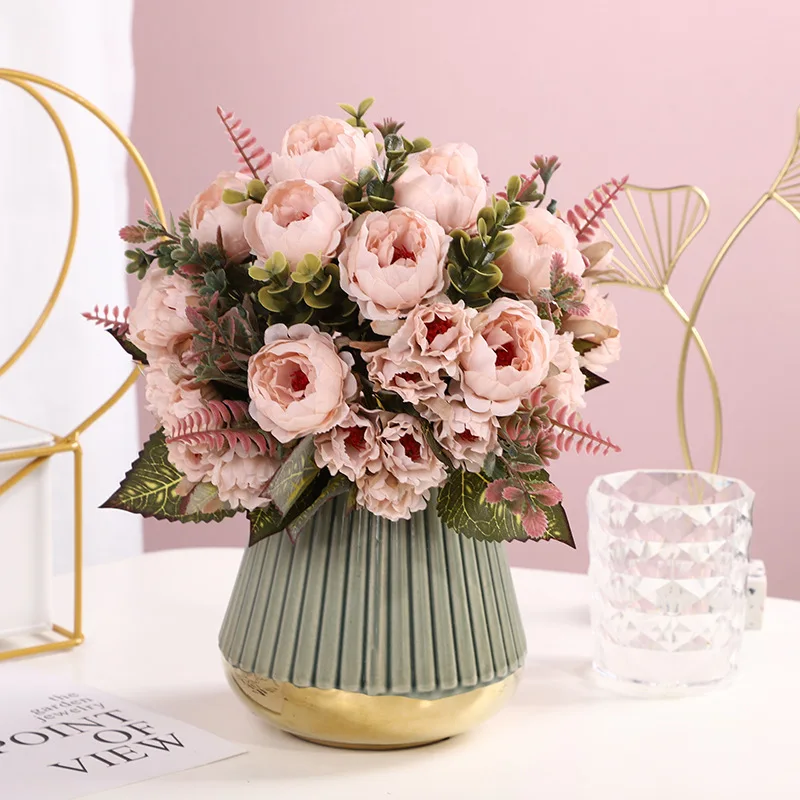 Artificial Peonies Silk Peony Flowers Plants Artificial Flowers for Home Hotel Wedding Christmas Tables Arrangement Flower Decor