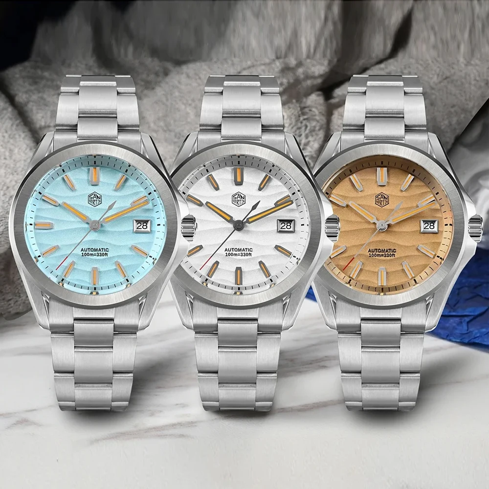 

San Martin SN0129 39mm Gada Men Dress Watch NH35 Automatic Mechanical Watches Luminous Sapphire Waterproof 100M Wristwatch