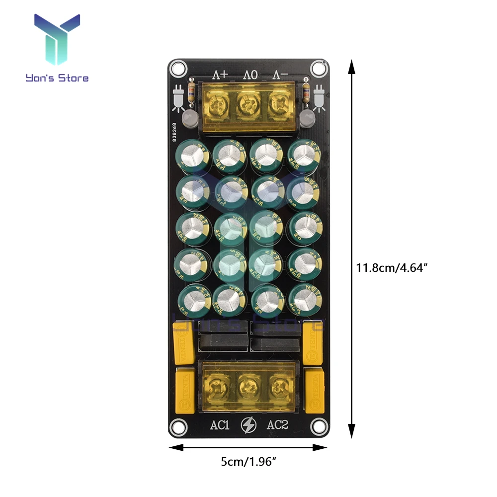 100V 12A 1200W Dual Power Rectifier Bridge Filter Power Amplifier Board Module with 20 low ESR capacitors