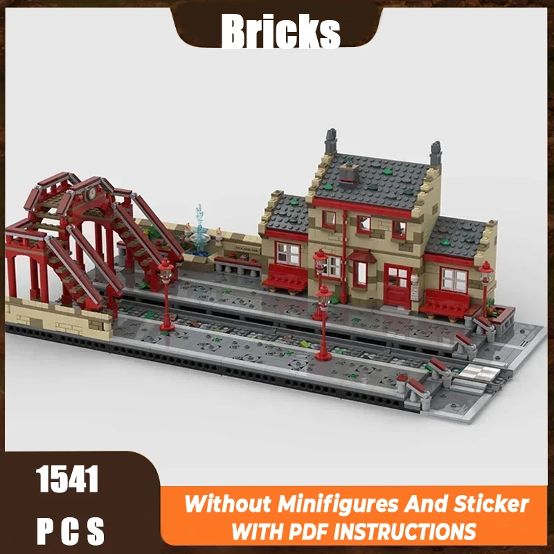 

Модель уличной сцены из фильма, Moc, строительные кирпичи, станция Хогмашидера, технология, модульные блоки, подарки, рождественские игрушки, наборы «сделай сам», сборка