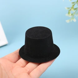 10Pc 1:12 Dollhouse Miniature Simulation Black Flocked Hat Model DIY Dolls Accessories Kids Toys