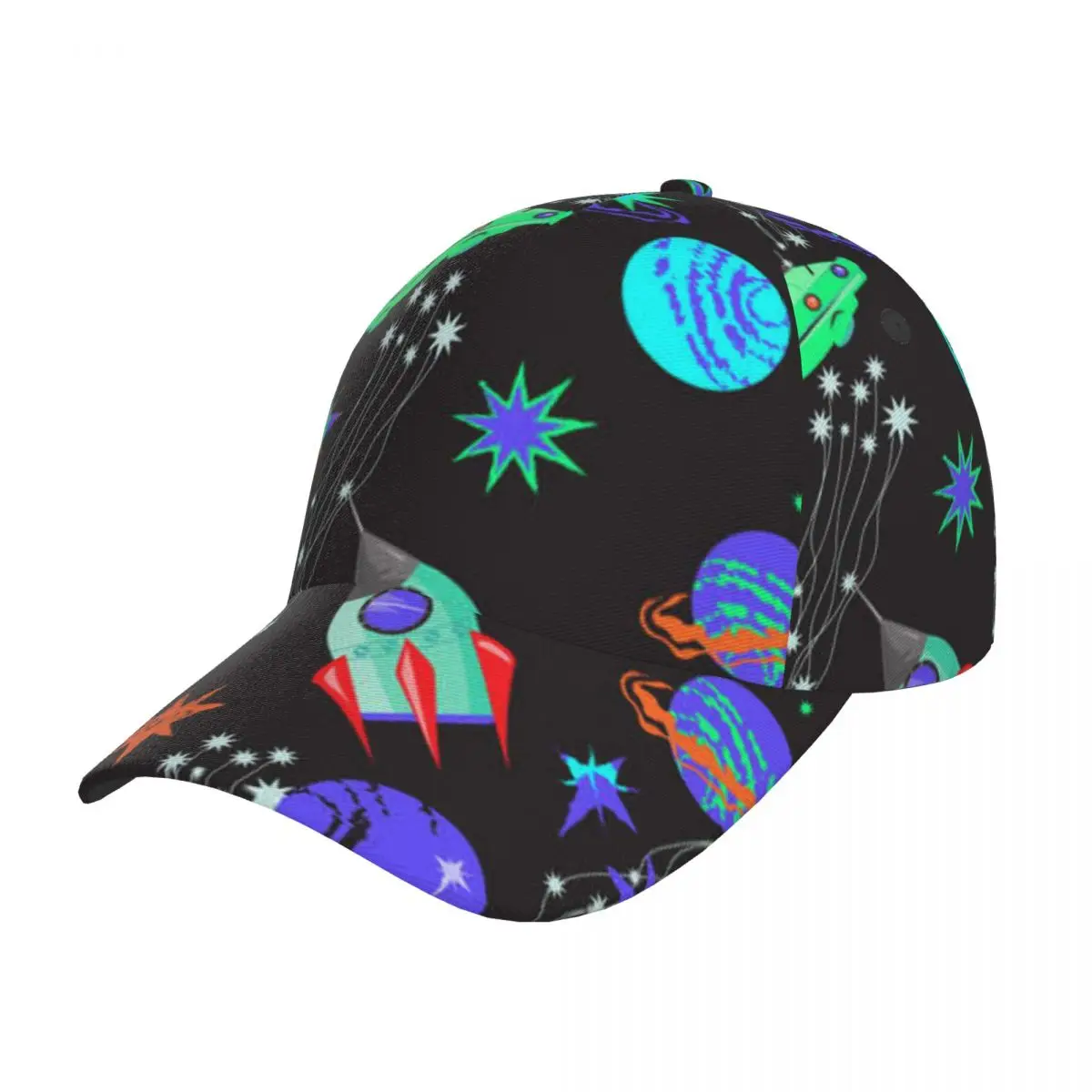 

Space Alien Spaceship And Rocket Planets Stars Baseball Cap Dad Male Sports Hat