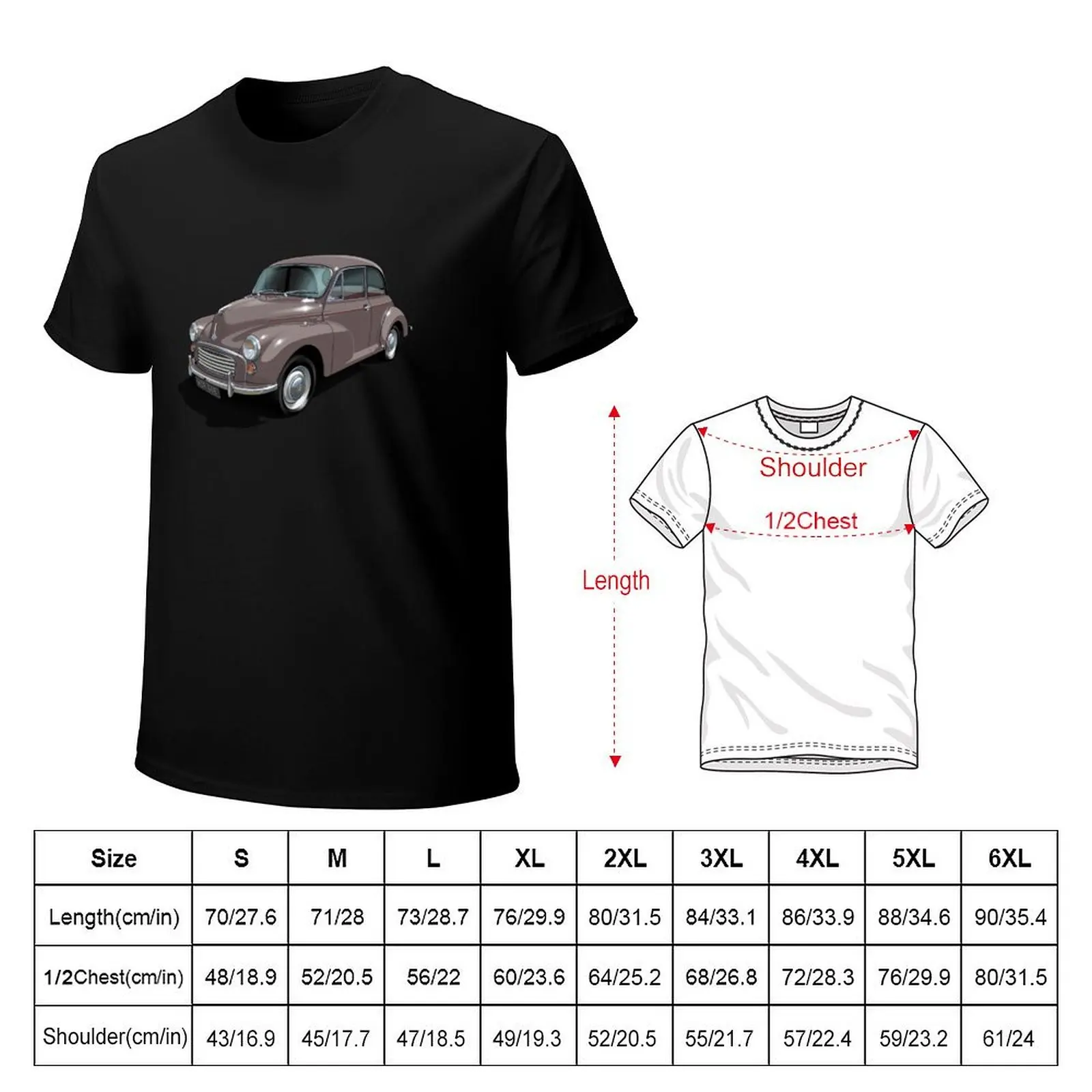 Morris Minor in rose taupe T-Shirt Work Outdoor Short Sleeve Tee