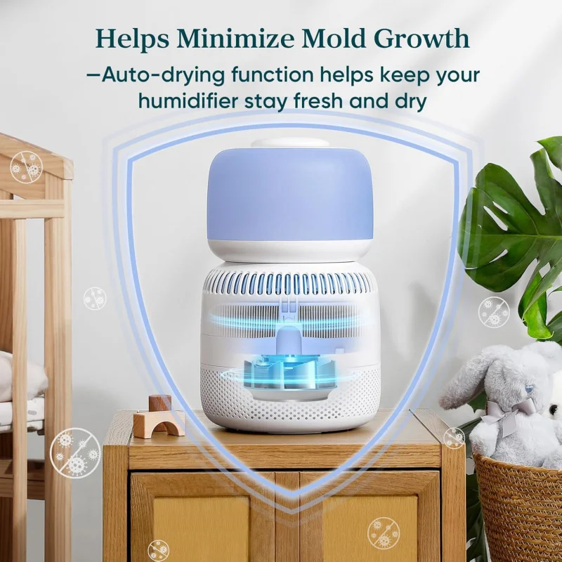 

(UUX)Evaporative Humidifiers Bedroom Baby, Dual Air and Water Filters, Separate Sensor, Blue Light Free Nursery Nightlight, UQ